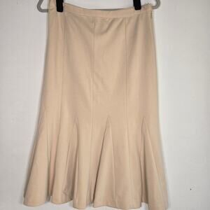 Spiegel Womens Beige Flare Polyester Blend Side Zip Classic Fit Skirt Size 10P